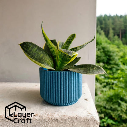 Elegant Ribbed Planter